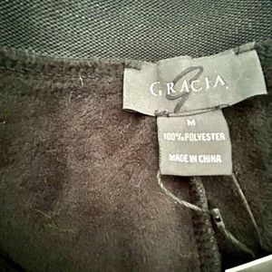 Gracia faux leather pants lined and with side detail